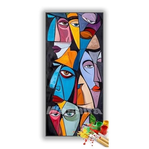 �������G ���� �� �����h��G �L�b�g DIY ��l ���S�Ҍ��� �f�W�^�����G ��h�� �����L�b�g�ɂ��G�� Paint By Numbers �A�N�����y�C���g ���ʉ� �����Ńy�C���g �z�[�� �I�t�B�X���� �M�t�g 45x90 cm, �t���[���Ȃ�