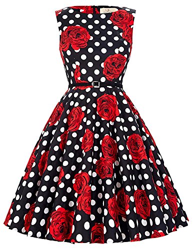 GRACE KARIN Pin up Wiggle Retro Dress Sleeveless Knee-Length Size 1X F-35