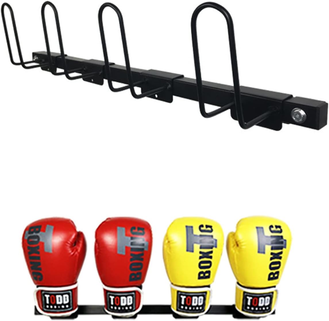 Boxing Glove Storage Rack Wall Mount, Boxing Glove Drying Rack, Boxing Glove Storage Garage Organizer, 2-Pcs Set, Holds 4 Pair of Gloves