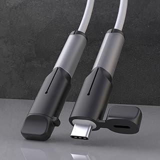 A Set of 2 Pieces Silicone Cable Protector Dustproof Cover Type C Charger Cable Protective Cap Cord Saver for iPhone 15