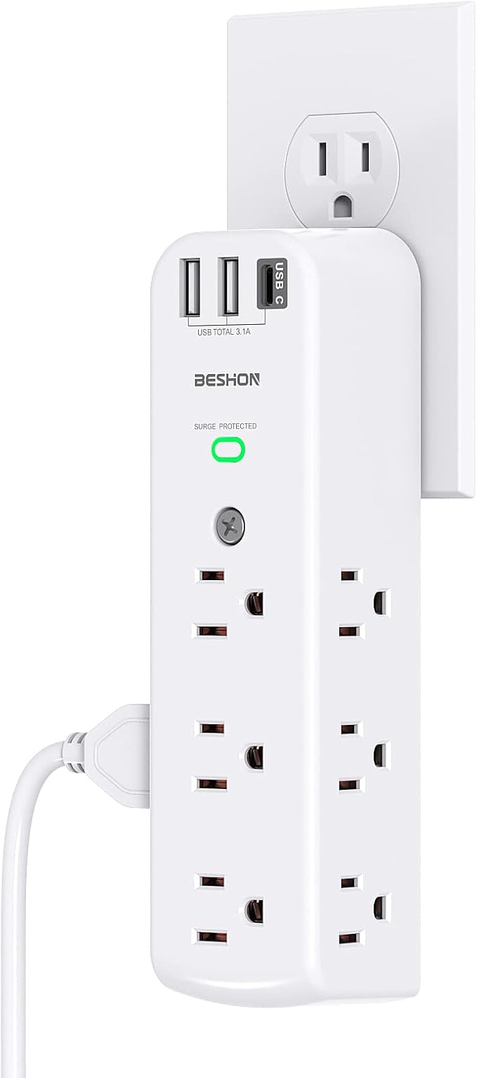 Outlet Extender, Multi Plug Outlet, 9AC Surge Protector