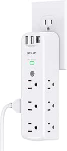Usb Multi Plug Outlet Extender Surge Protector With Rotating Plug...