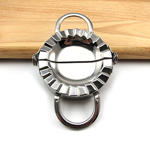 Best Utensils Ravioli Mold Commercial Pierogi Maker Empanada Press Stainless Steel Dumpling Wrappers Press Pastry Dough Cutter Kitchen Aid Baking Tools (L-Dia. 4 3/4 Inch) #TOP7
