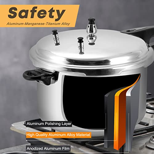 Fulgutonit 12 Quart Pressure Cooker, 11.2 Psi Aluminum Pressure Canner W/Easy Lock Lid For Stewing, Steaming, Canning #TOP2