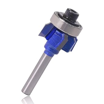Mesee 4 Teeth R2 Roundover Router Bit, 1/4 Inch Shank Corner Rounding Curved Edge Forming Trimming Cutter Round Over Bit Woodworking Milling Cutting Tool, 5/64 Inch Radius