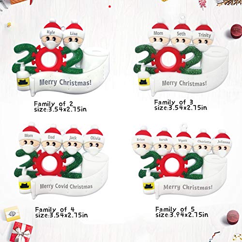 MOARON Personalized Name Christmas Ornament Kit, 2020 Quarantine Survivor Family Customized Christmas Decorating Kit Creative DIY Gift for Family with Exquisite Packaging (Customize Family of 4) - Thumbnail 3