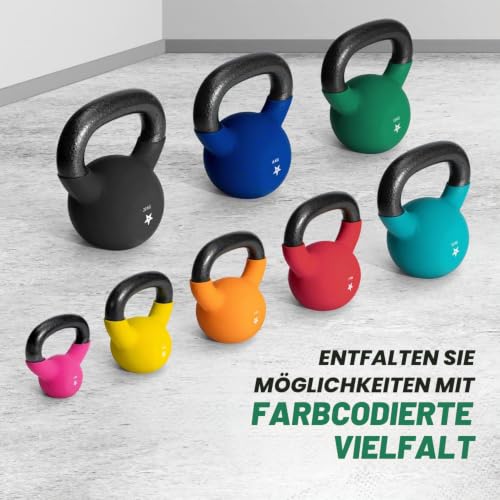 Yes4All BJCC Neopren beschichtete Kettlebell, Krafttraining Kettlebells - 12KG Dunkelgrün – Ansicht 4