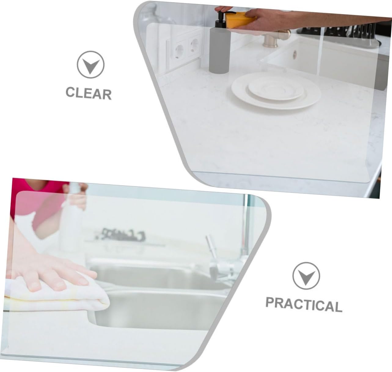 WOONEKY 4pcs Bath Splash Guard for Bathtub Corner Easy to Install Shower Water Barrier for Washbasin and Sink Stylish Design for Safety and Easy Maintenance