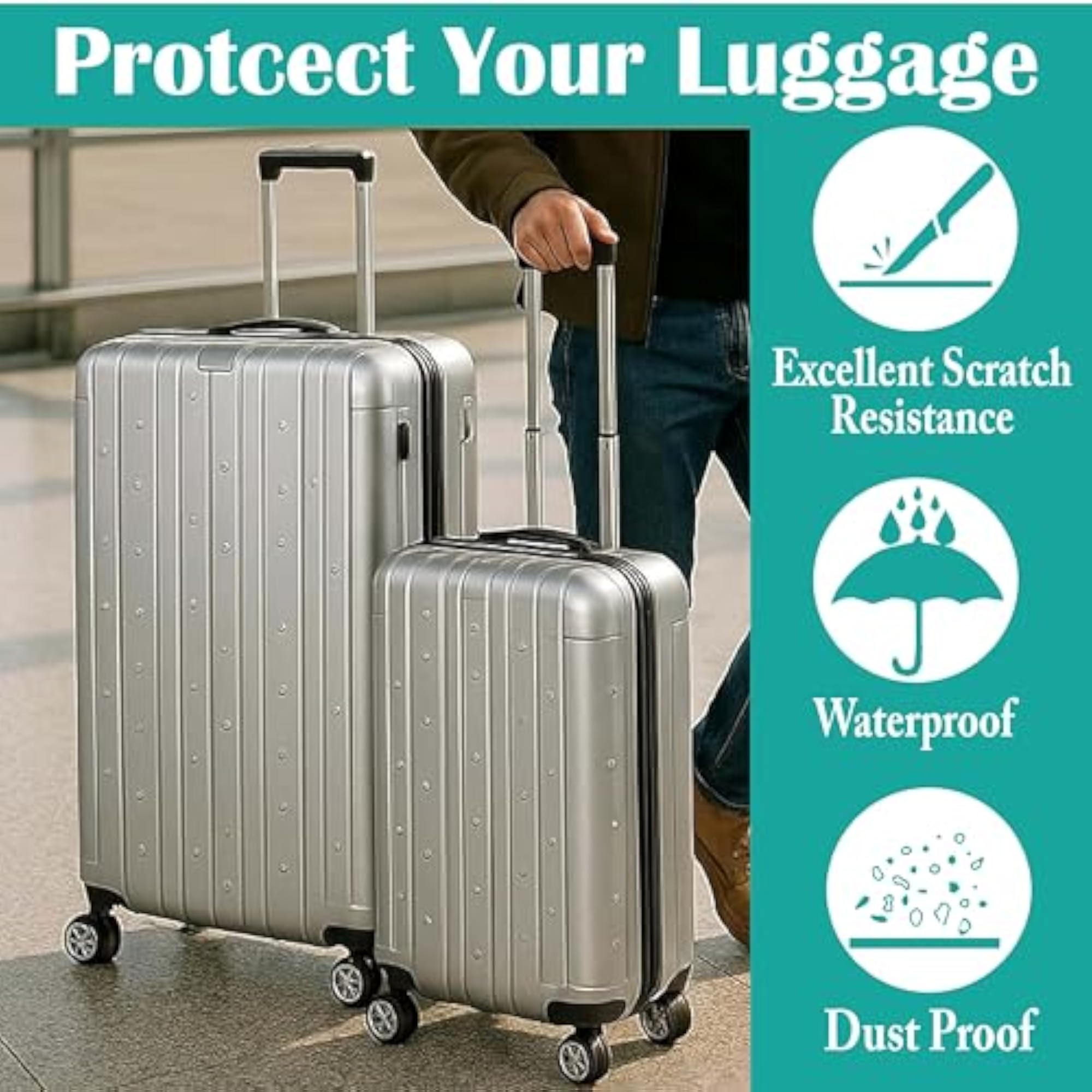 Transparent Waterproof Luggage Cover for Suitcases