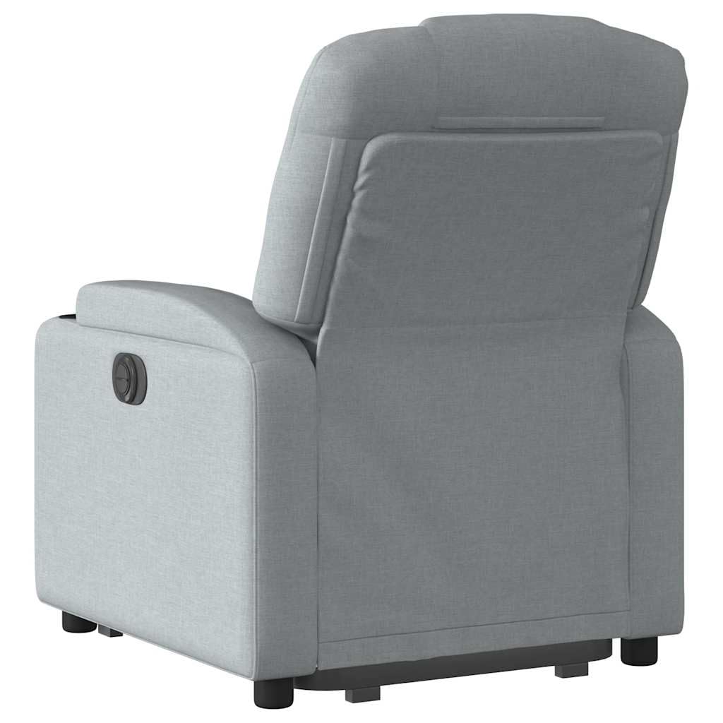 vidaXL Sillón Reclinable Elevable, Silla con Respaldo Reposabrazos, Sillón de Relax Descanso, Asiento Ajustable para Ancianos, Tela Gris Claro