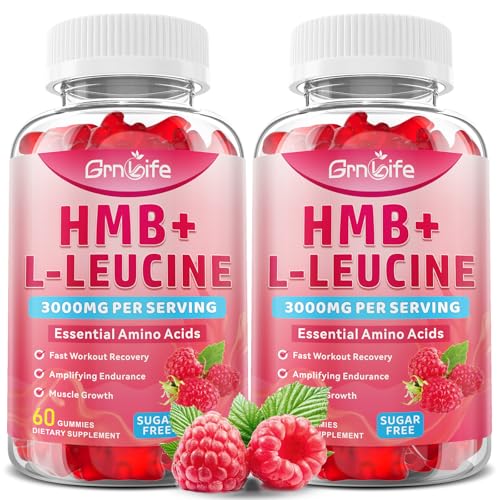 GrnLife 2 Pack HMB and L-Leucine Gummies, HMB and Leucine