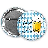 MeLifestyle Button 59mm Oktoberfest Volksfest Wies'n Prinz Bier für Dirndl oder Lederhose