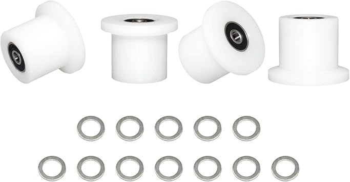 Total Gym Replacement Set Wheels/Rollers for Models XL, XLS and Some 3000 XL, All FIT, and Fit with Bearings Thru Hole of 1/4" in Diameter - 4 Pack White
