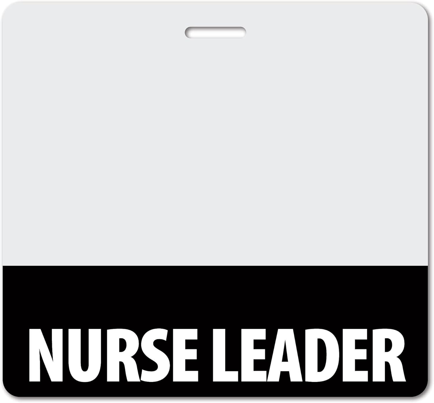 Nurse Leader Heavy Duty Horizontal Black (20 Pack) - Spill & Tear Proof Cards - 2 Sided USA Printed Quick Role Identifier ID Tag Backer by BadgeZoo