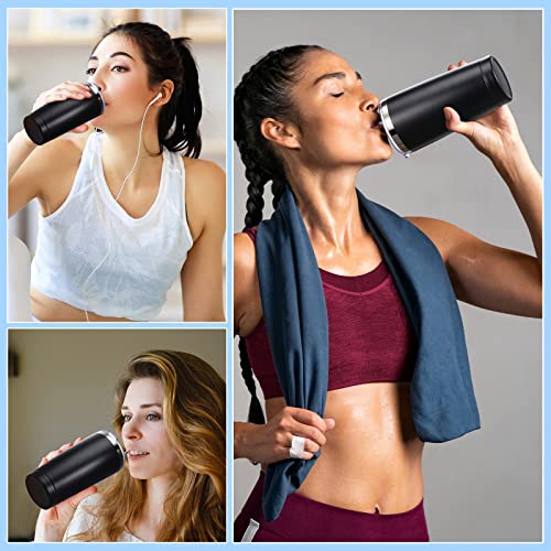 16 Pack Insulated Travel Tumblers 20 Oz Stainless Steel Tumbler Cup With Lid And Straw Powder Coated Coffee Mug For Cold And Hot Drinks (Black) #TOP5