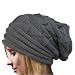 Haoricu Women Hat, Women Fashion Winter Warm Hat Girls Crochet Wool Knit Beanie Warm Caps (Gray)