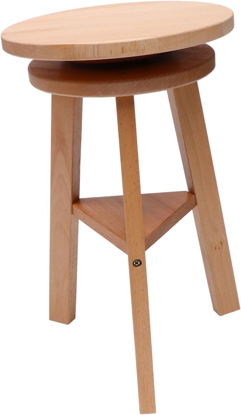 KICHOUSE Adjustable Lifting Painting Stool Wooden Art Supplies Stool Height-Adjustable Sketching Chair for Artists Sturdy Pine Wood Rotating Design for Outdoor Use