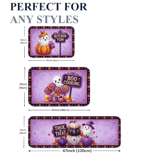 Tapete de cocina suave de calabazas juego de 3 piezas violeta 3
