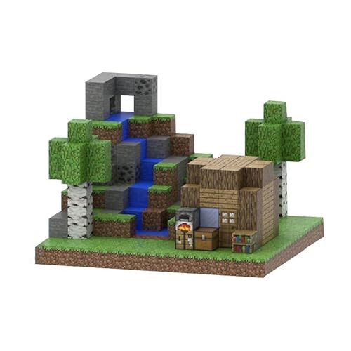 Vexolite マグネットブロック マイクラ風 磁石ブロック 積み木 立体パズル 知育玩具 小学生 おもちゃ 誕生日 入園 卒園 ギフト クリスマスプレゼント 355PCS 森の丸太小屋