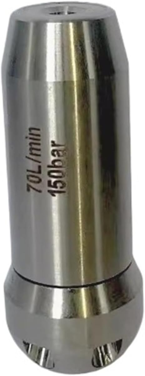 1/2 Inch BSPT Turbo Head and Rotor Nozzle for Drain Cleaning - Stainless Steel, High Flow Rate 30-80L/min(Bullet shape 70L)