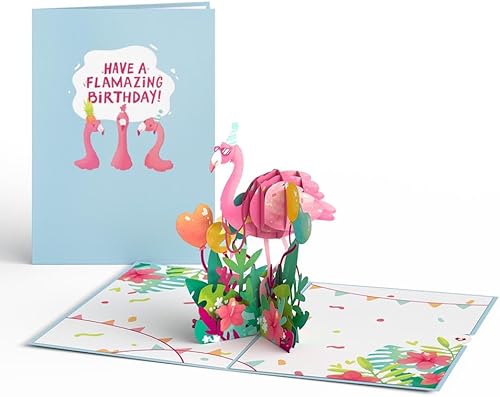 Miniatura 2 de Lovepop Tarjeta Emergente de Cumpleaños para Ella, Él, Hombres, Mujeres - Tarjetas de Felicitación de Animales en 3D - Cumpleaños Flamazing - 5" x
