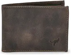 Carteira masculina slim pequena luxo couro bovino natural(marrom escuro)