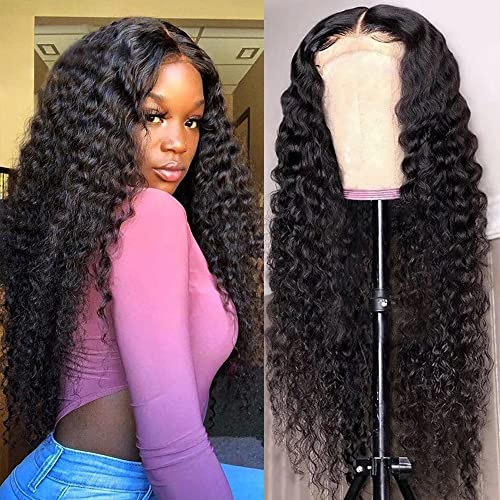 Image of bangjazz Long Wet and Wave Lace Front Wigs Human Hair 180% Density Brazilian Virgin Hair Water Wave Lace Closure Human Hair Wigs for Black Women Pre Plucked with Baby Hair Natural Color 34 Inch