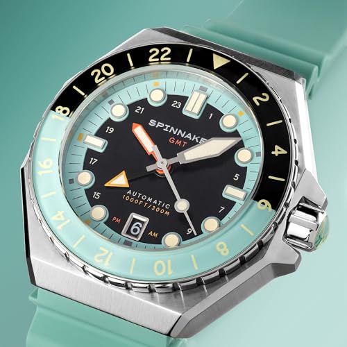 Image of Spinnaker Dumas Men's Automatic GMT Dive Watch - Seiko NH34 Movement, 44mm Stainless Steel Case, Water Resistant 300m, Stainless Steel Bracelet, SP-5119