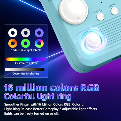 Image of R36T Retro Game Console, Handheld Game Console with 3.5in IPS HD Screen, Video Game Consoles Supports WiFi Networked Fighting and OTG, 3500mAh Battery, 64GB TF Card, Glacier Blue
