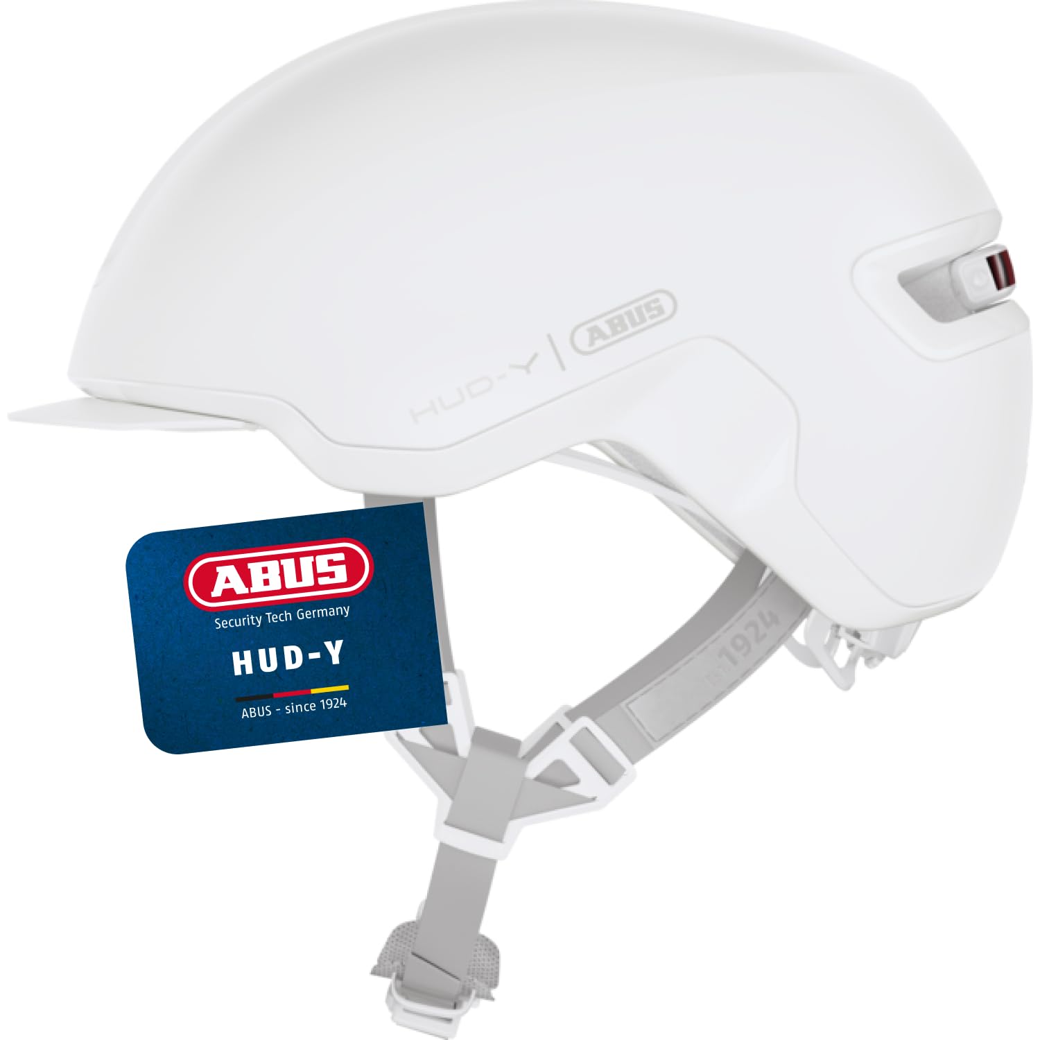 ABUS Urban Helmet HUD-Y - magnetic, rechargeable rear LED light with magnetic attachment - a cool bike helmet for everyday use - for men and women