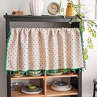 LNGFSH Rideau De Cuisine Court Vintage Rideaux Vichy Rouge Brise-bise Rideau Court Per Petite Fenêtre Demi Rideau Cantonnière Pour Café Bistrot Placard, 1 Pièce (W X H 130x60cm