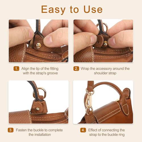 Image of uxcell Leather Bag Strap Replacement Adjustable Crossbody Bag Straps Conversion for Shoulder Bag Handbag Purse, Pink, Silver Buckle