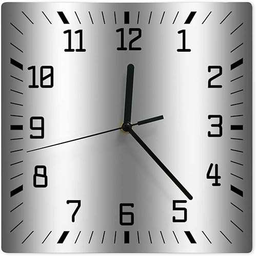 Miniatura 13 de Reloj de pared de madera blanco y negro degradado, silencioso, sin tictac, simple, abstracto, a rayas, estilo granja, cuadrado, funciona con pilas,