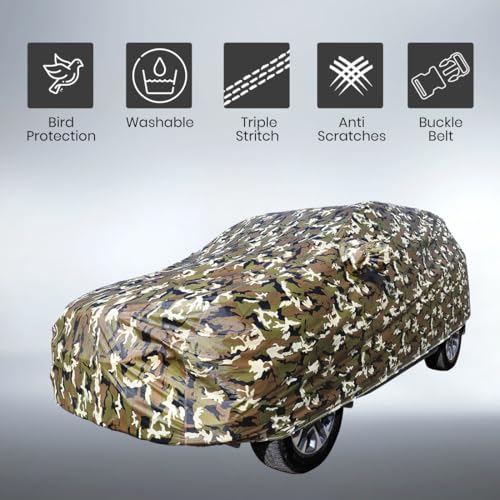 Image of Autofurnish Aero Series Car Cover for XUV 3XO 2024 (100% Waterproof, Triple Stitched, Bottom Elastic,Secure Buckle Strap,Precision-Fit & Breathable Fabric, Car Body Cover) Colour: Green