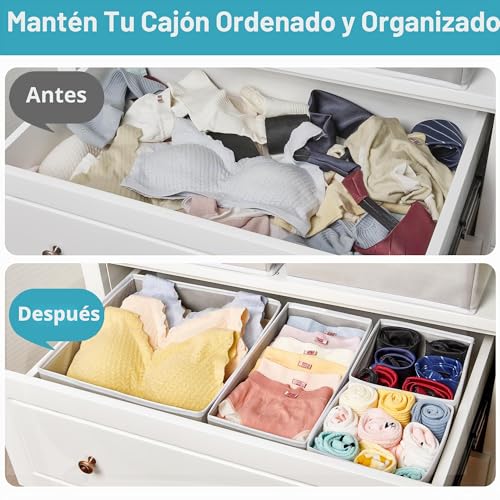Miniatura 3 de Vtopmart Paquete De 12 Organizador Cajones, Cajas Almacenaje De Ropa Plegables, Para Calcetines, Ropa Interior, Ropa De Bebe