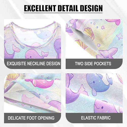 senya Short Sleeve Pajamas Sets Summer Cotton Sleepwear Cute Purple Dolphin4