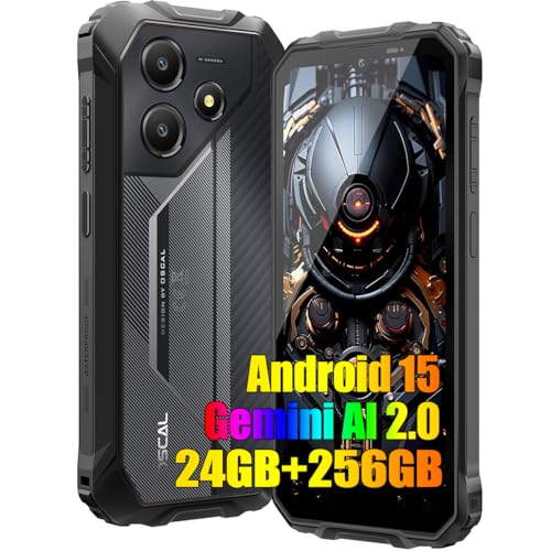 OSCAL Marine 2 Outdoor Handy ohne Vertrag 2025, 24GB+256GB/2TB 11000mAh Outdoor Smartphone Android 15, 6.56 HD+, 16MP Kamera AI Smartphone, IP68 Wasserdicht Baustellenhandy,4G,NFC,GPS,3 Card Slots