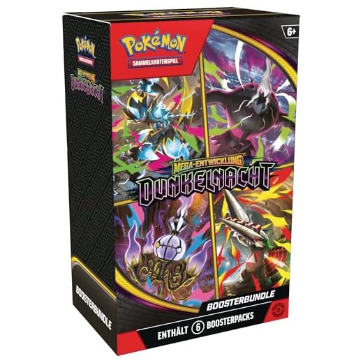 Pokémon-Sammelkartenspiel: Boosterbundle Mega-Entwicklung – Dunkelnacht (6 Boosterpacks)