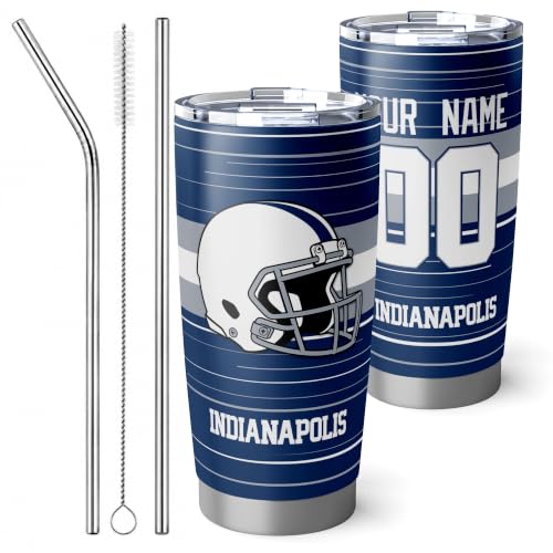 Image of Indianapolis Tumbler 20oz Travel Mug Gifts Custom Name Number