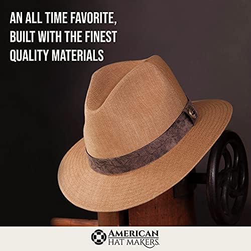 American Hat Makers Boxcar Straw Hats for Women & Men – Classic Panama Fedora Hat - Image 7