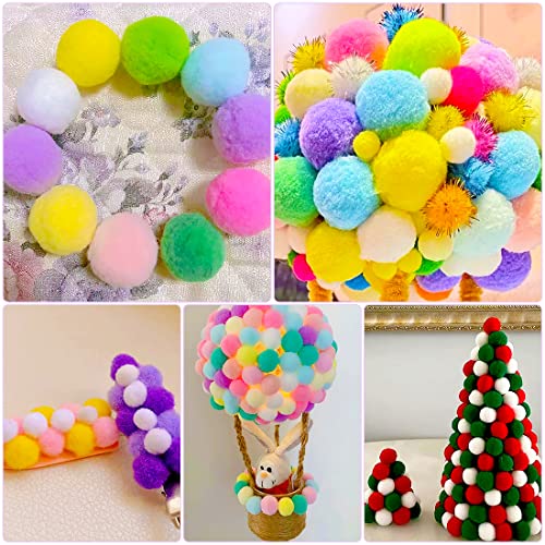 Bundooraking Pom Poms, 1.5 Inch (4Cm), 90Pcs Multi-Colored Pom Poms, Pom Poms For Crafts. #TOP5