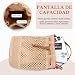 Imagen de EVEOUT Bolso Cubo Bandolera de Paja tejido Mujer Bohemio Bolsos de hombro rafia de Playa vacances Verano