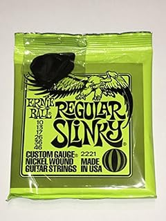 Ernie Ball Regular Slinky Electric Guitar Strings - includes 6 free plectrums