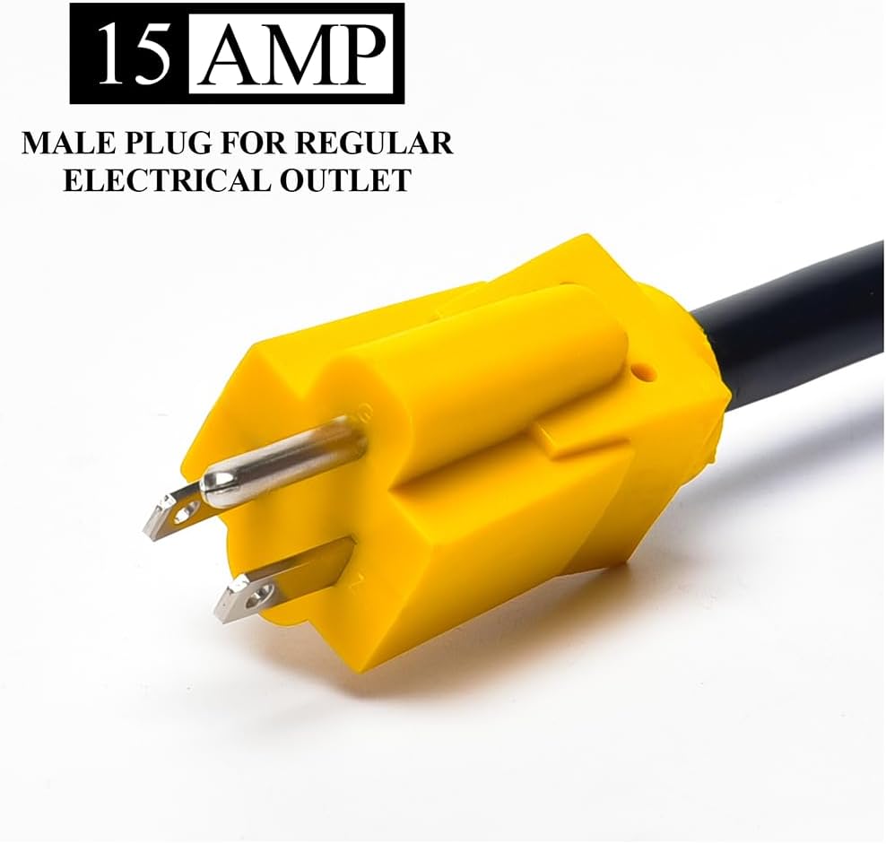 RV Electrical Power Adapter Cord-15A Male to 50A Female NEMA5-15P to 14-50R and Generator 30Amp Male 4 Prong Plug to 50 Amp Female RV Power Adapter NEMA L14-30P to 14-50R,12INCH 10/3 STW