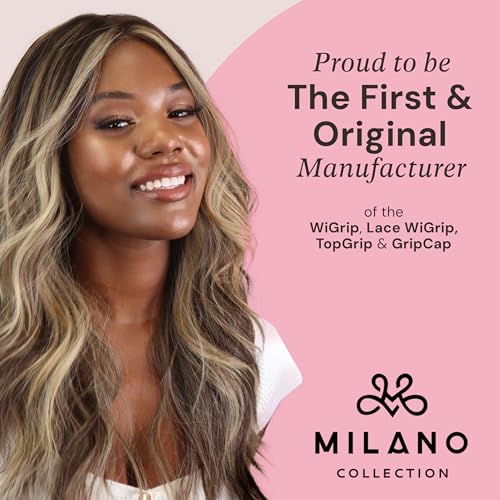 MILANO COLLECTION Glueless Top Grip for Hair Topper & Wiglets, Adjustable Translucent Strap with Side Openings, Top Headband for Your Wig or Topper, Includes Clips, Beige, Large - Thumbnail 6