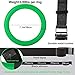 PACEARTH Gymnastic Rings Green/Grey/Black/Orange/Red 1100lbs Capacity with 14.76ft Adjustable Buckle Straps Pull Up Exercise Rings Non-Slip Rings for Home Gym Full Body Workout (Green)