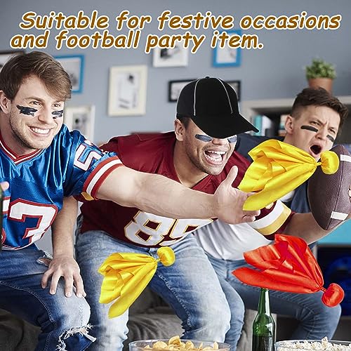 HIOHWEFH 4 Pcs Penalty Flag Football Flags, Challenge Flag, for Referee, Lacrosse, Sports Fan for Football Games Party Accessory Referee Game Party(2 Red, 2 Yellow) - Thumbnail 5