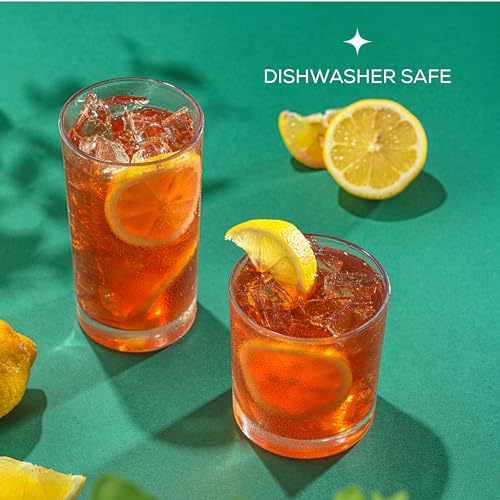 image for JoyJolt Alain Drinking Glasses Set of 8 Glass Tumblers. Highball 14oz 