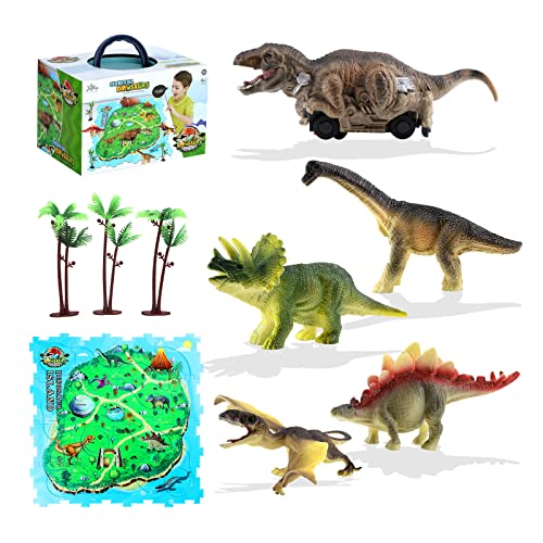 FYHAP Dinosaur Playset for Kids 3 4 5 6 Year Old, Dinosaur Playset for Kids,Jigsaw Activity Play Mat Gift for 3-5 Year Old Boys & Girls on Christmas New Year Thanksgiving and Birthday