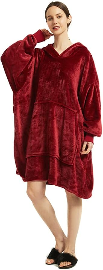 Wearable Blankets Sweatshirt for Women Men Ultra Warm Unisex Fleece Hoodies with Pocket for Adult Kids